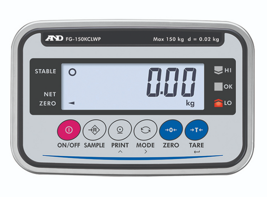 A&D FG-60KCLWP - 60kg x 10g Washdown Bench Scale