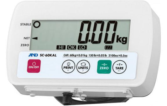 A&D SC/SE-60KAM - 60kg x 10g  Washdown Legal For Trade Bench Scale