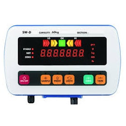 IP69K-rated stainless steel weighing indicator with LED display and sealed touch controls, built for CFIA-compliant food processing and high-pressure washdown in Canadian facilities